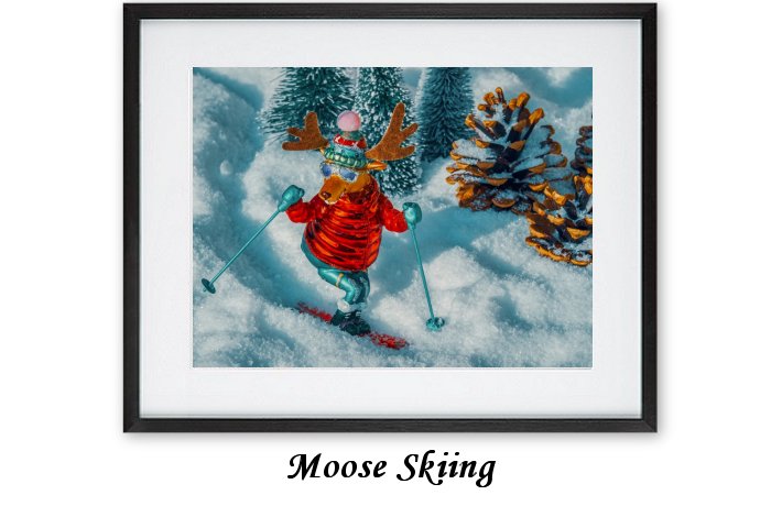 Moose Skiing Framed Print